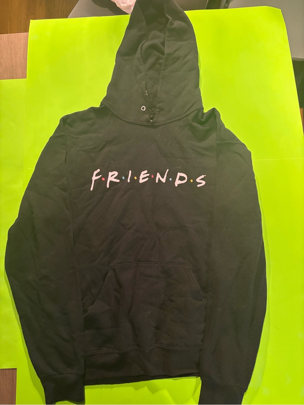 FRIENDS Black Zip-Up Hoodie with Pink Logo Dots